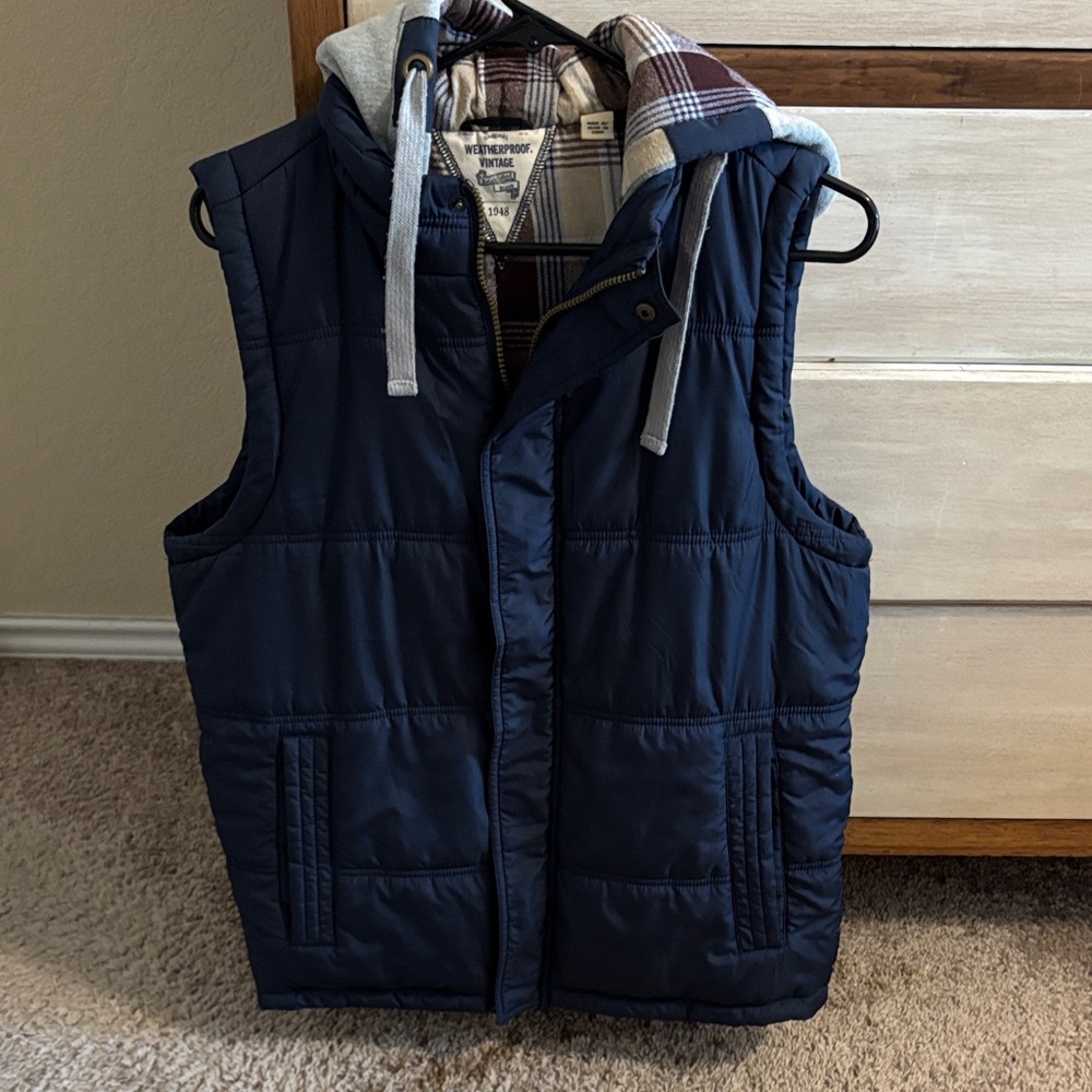 Weatherproof Kids Puffer Vest - Navy and Gray
